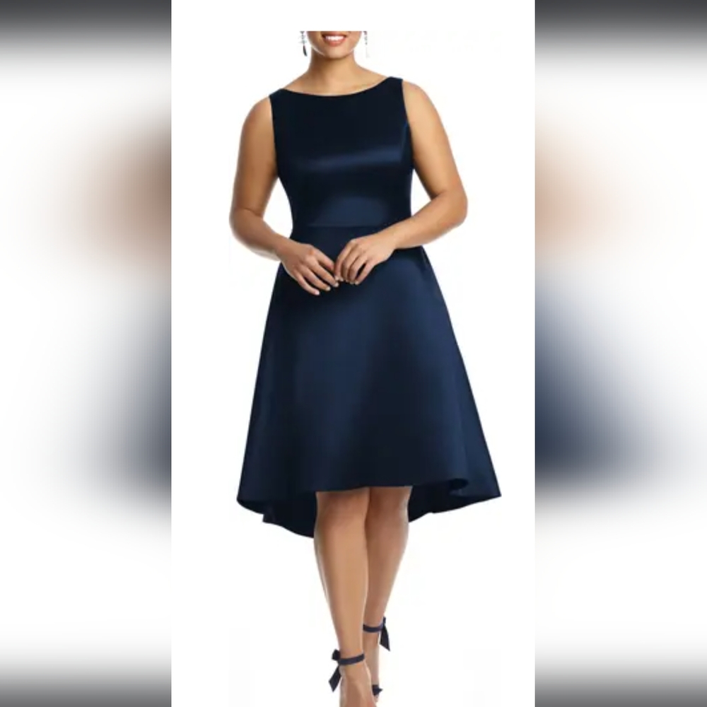 NEW Alfred Sung High/Low Cocktail Dress blue size 14